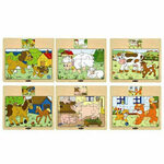 Domaće životinje drveni puzzla - 6 vrsta