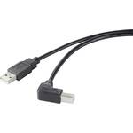 Renkforce USB kabel USB 3.2 gen. 1 (USB 3.0) USB-A utikač, USB-B utičnica 1.80 m crna 90° nagnuto ulijevo RF-4769260
