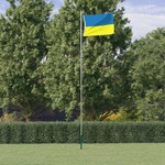 vidaXL Ukrajinska zastava s mesinganim ušicama 90 x 150 cm