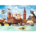 Trefl Crazy City - Psi u Londonu puzzle, 1000 kom