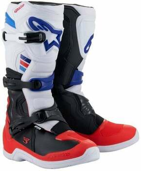 Alpinestars Tech 3 Boots White/Bright Red/Dark Blue 40