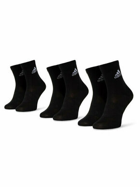Set od 3 para unisex visokih čarapa adidas Light Crew 3pp DZ9394 Black/Black/Black