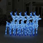 vidaXL Božićni sobovi 6 kom plavi 240 LED žarulja akrilni