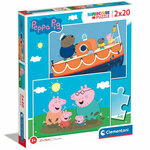Puzzle Peppa Pig Supercolor 2 u 1 2x20 kom - Clementoni