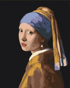 Slikanje po brojevima 50x40 A girl with pearl earring sa drvenim okvirom i setom za slikanje