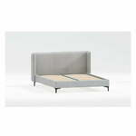 Sivi tapecirani bračni krevet s podnicom 160x200 cm Basti – Ropez