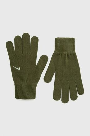 Rukavice Nike boja: zelena - zelena. Rukavice s pet prstiju iz kolekcije Nike. Model izrađen od tanke