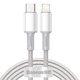 USB-C na Lightning Baseus pleteni kabel visoke gustoće, 20 W, PD, 2 m (bijeli)
