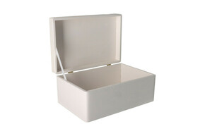 AtmoWood Drvena kutija s poklopcem 30 x 20 x 14 cm bez ručke - bijela