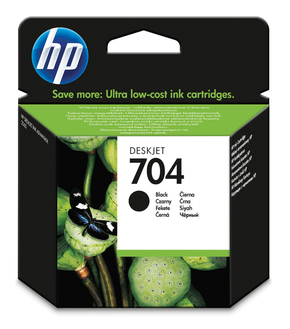 HP 704 Black Ink Print Cartridge