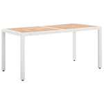 vidaXL Vrtni stol bijeli 150 x 90 x 75 cm poliratan i masivno bagremovo drvo