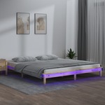vidaXL LED Okvir za krevet 140 x 200 cm od masivnog drva