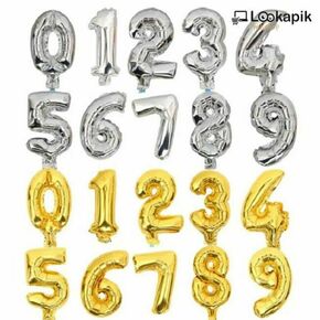 Baloni u obliku brojeva 1 m - Zlatna - broj 8