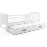 Drveni dječji krevet Kubus s dodatnim krevetom 190x80, bijeli
