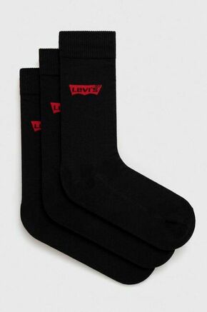 Set od 3 para muških visokih čarapa Levi's® 701224674 Black