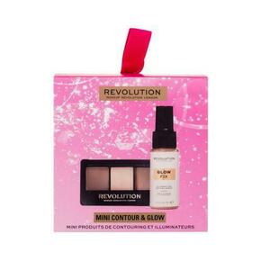 Makeup Revolution London Mini Contour &amp; Glow Gift Set Set sprej za fiksiranje Glow Fix 30 ml + paleta kontura Contour Palette 3