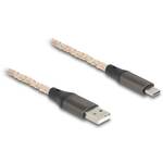 Delock USB kabel USB 2.0 USB-A utikač, USB-C® utikač 1 m prozirna 88164