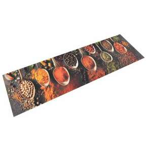 VidaXL Kuhinjski tepih perivi uzorak žlica i začina 45 x 150 cm baršun