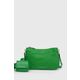 Torba MICHAEL Michael Kors boja: zelena - zelena. Mala torba iz kolekcije MICHAEL Michael Kors. na kopčanje model izrađen od kombinacije tekstilnog materijala i ekološke kože.