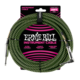ERNIE BALL 6066 Black/Green, (pleteni) instrumentalni kabel kutni 7.5m