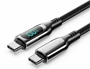 Vention Cotton Braided USB 2.0 C Male to C Male 5A Cable With LED Display 1
