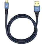 USB 2.0 priključni kabel [1x muški konektor USB 2.0 tipa a - 1x muški konektor USB 2.0 tipa micro-B] 3.00 m plava boja pozlaćeni kontakti Oehlbach USB Plus Micro