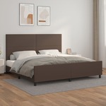 Okvir za krevet s uzglavljem smeđi 200x200 cm od umjetne kože