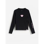 Reserved - GIRLS` T-SHIRT - crno crno 95% PAMUK, 5% ELASTANSKO VLAKNO 593KD-99X