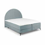 Svjetloplavi boxspring krevet s prostorom za pohranu 160x200 cm Sunrise - Cosmopolitan Design