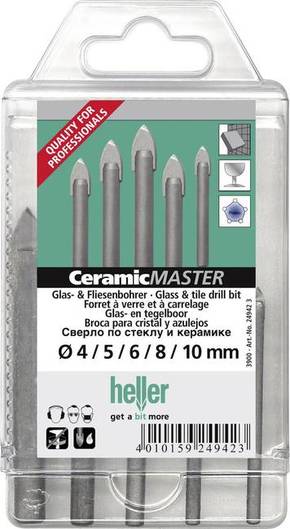 Heller QuickBit® CeramicMaster 24942 komplet svrdla za staklo i pločice 5-dijelni 1/4 ''(6.3 mm) 1 Set