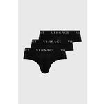 Slip gaćice Versace za muškarce, boja: crna - crna. Slip gaćice izkolekcije Versace. Model izrađen od glatke, elastične pletenine. U setu tri para.