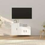 2-dijelni set TV ormarića bijeli od konstruiranog drva