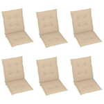 vidaXL Jastuci za vrtne stolice 6 kom bež 100 x 50 x 4 cm