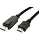 Value DisplayPort / HDMI adapterski kabel DisplayPort utikač, HDMI A utikač 3.00 m crna 11.99.5782 sa zaštitom DisplayPort kabel