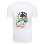 T-shirt męski biały Dstreet crna, bijela