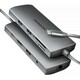 AXAGON HMC-8HLSA USB-C 3.2 Gen 1 Multiport Hub, 3x USB-A + 4K/60Hz HDMI + SD/microSD, Gigabit LAN, Audio, PD 100W - Silver