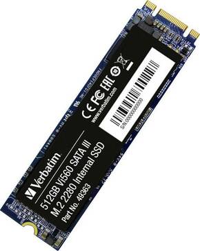 Verbatim Vi560 512 GB unutarnji M.2 SATA SSD 2280 M.2 SATA 6 Gb/s maloprodaja 49363