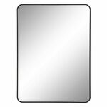 Wall mirror Black Aluminium Crystal 76 x 3 x 101 cm