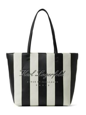 Karl Lagerfeld Shopper torba tamo siva / crna / bijela