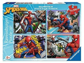 Puzzle 4x100 pcs Spider Man Bumper Pack