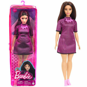 Mattel Barbie Model 188 - Crno-ružičasta karirana haljina FBR37