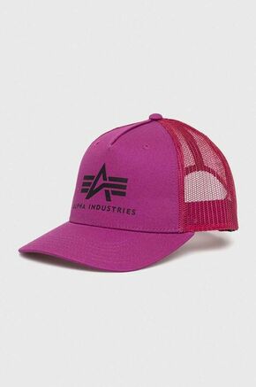 Pamučna kapa Alpha Industries boja: ljubičasta