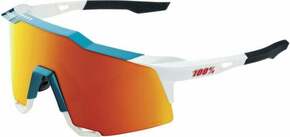 100% Speedcraft Gloss Metallic Bora Matte White/HiPER Red Multilayer Mirror Lens Biciklističke naočale