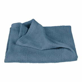 Plava pletena deka za bebe od organskog pamuka 80x80 cm Seashells – Roba