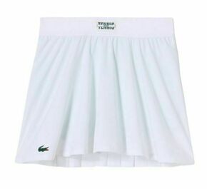 Ženska teniska suknja Lacoste Pleat Back Ultra-Dry Tennis Skirt with Contrast Shorts - white/green