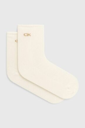 Set od 2 para ženskih visokih čarapa Calvin Klein 701219861 White 001