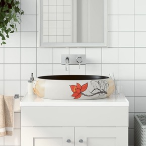 VidaXL Nadgradni umivaonik raznobojni ovalni 59x40x15 cm keramički