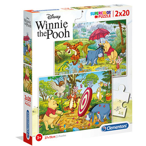 Winnie Pooh i prijatelji Supercolor 2u1 puzzle 2x20kom - Clementoni