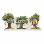 Zelena dječja zidna vješalica Tree House - Little Nice Things