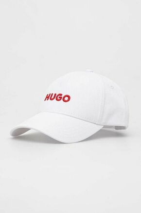 Pamučna kapa sa šiltom HUGO boja: bijela